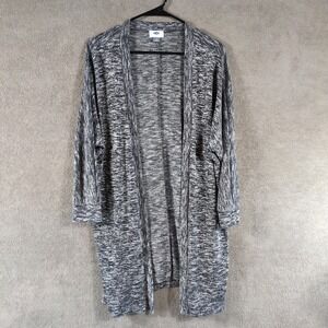 Old Navy Womens Gray Space Dye Open Front Longline Cardigan Sweater Size M